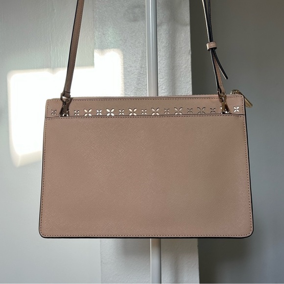 Michael Kors Tan Purse with Gold Cutouts - Picture 5 of 15